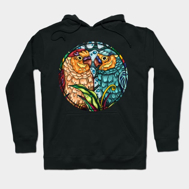 Cute lovebirds couple, romantic birds art Hoodie by NadiaChevrel